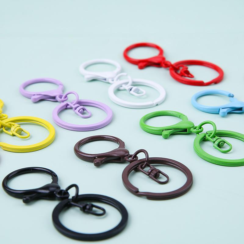 キーホルダー キーリング 同色4個セット 二重リング ナスカン DIY
