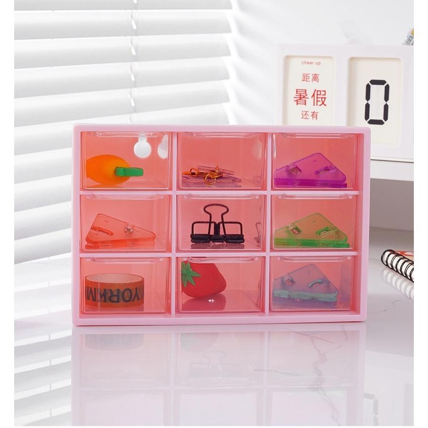 plusnao（プラスナオ） 卓上収納ボックス 引き出し 9マス 小物入れ