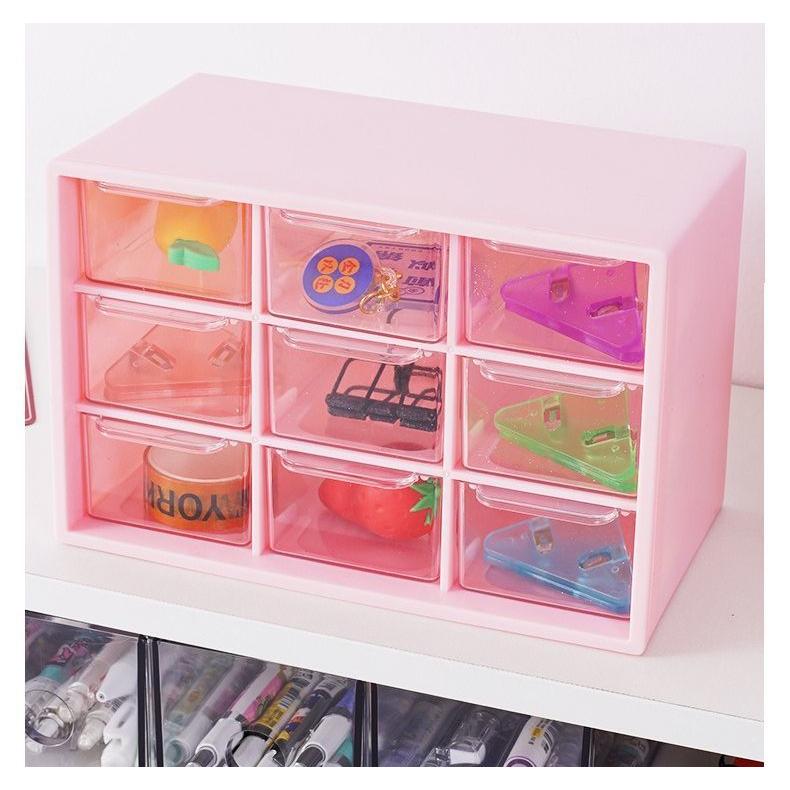 plusnao（プラスナオ） 卓上収納ボックス 引き出し 9マス 小物入れ