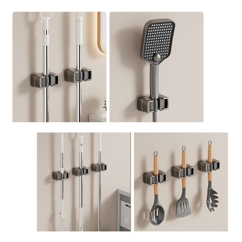 モップホルダー ほうきホルダー 2個セット 貼り付け 掃除用具収納