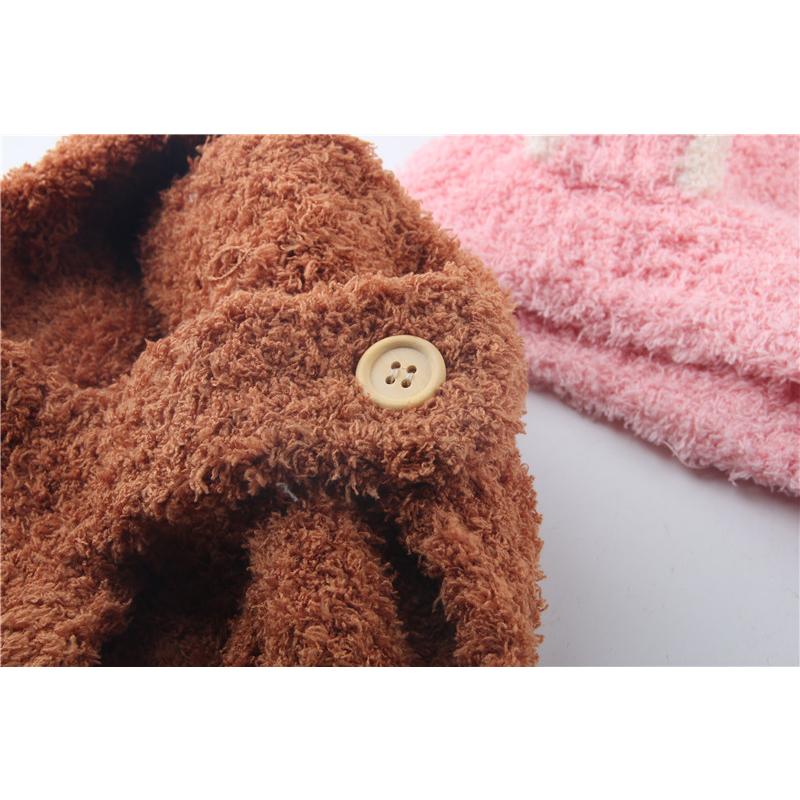 ニット帽子 帽子 子ども ベビー 赤ちゃん キッズ 男の子 女の子 ファッション小物 ベビー帽子 手編み風 3点セット 手袋 マフラー 耳付き ボタン | plusnao | 13