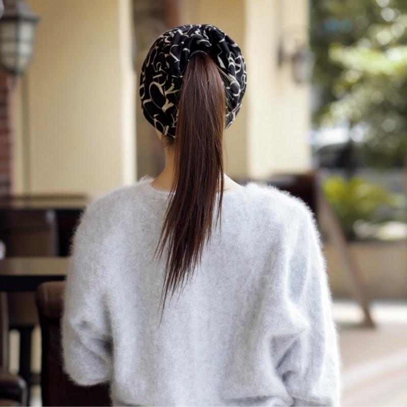 ターバンキャップ ネックウォーマー ヘアバンド 3way 帽子 ビーニー ワッチキャップ レディース 女性 ぼうし アルファベット 国旗 無地 カジュ | ブランド登録なし | 02