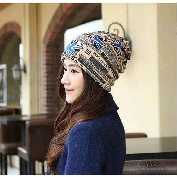 ターバンキャップ ネックウォーマー ヘアバンド 3way 帽子 ビーニー ワッチキャップ レディース 女性 ぼうし アルファベット 国旗 無地 カジュ | ブランド登録なし | 08