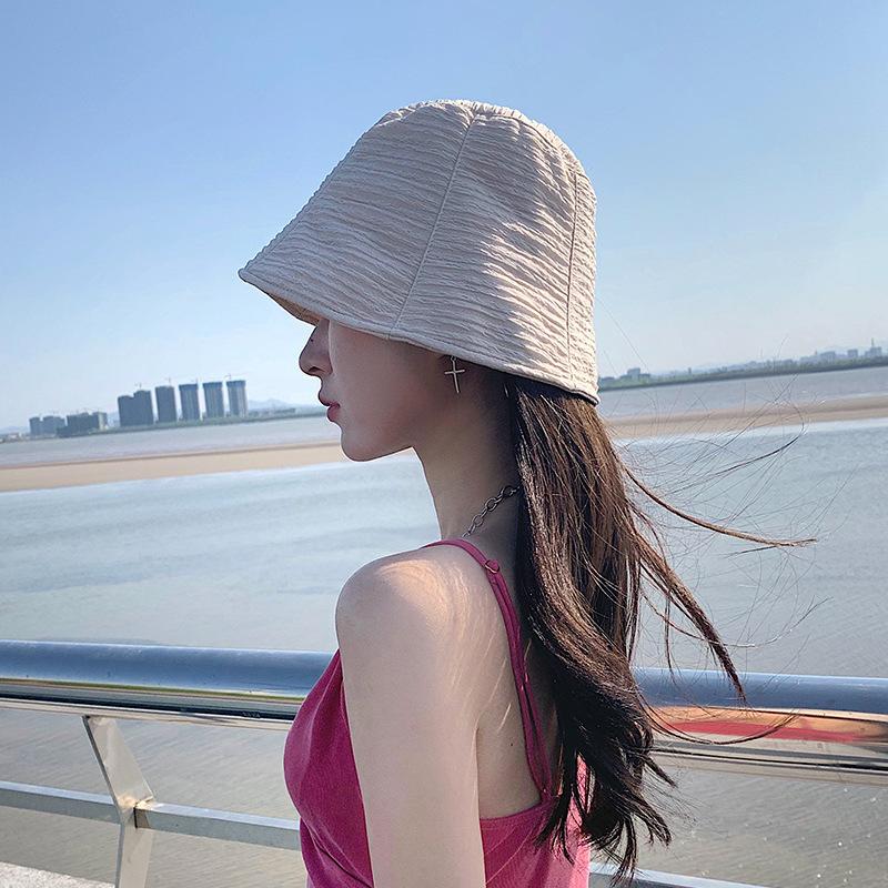 バケットハット レディース しわ加工 日よけ 春夏 帽子 サンハット 自転車 アウトドア 旅行 海辺 ビーチ 散歩 カジュアル ファッション | ブランド登録なし | 03