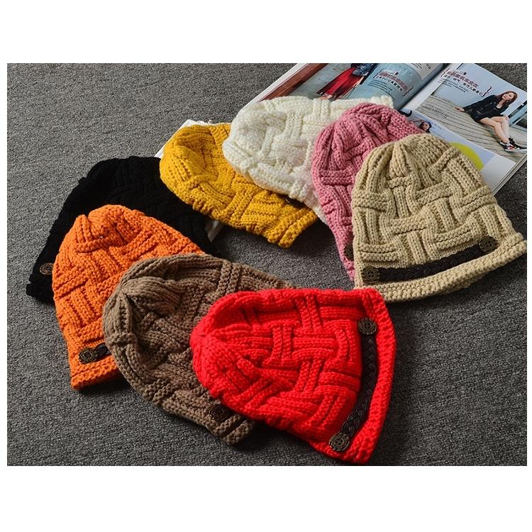 ニット帽 ニットキャップ 帽子 レディース 女性 大人 ファッション小物 バスケット編み 飾りボタン かわいい おしゃれ プラスナオ Paypayモール店 通販 Paypayモール