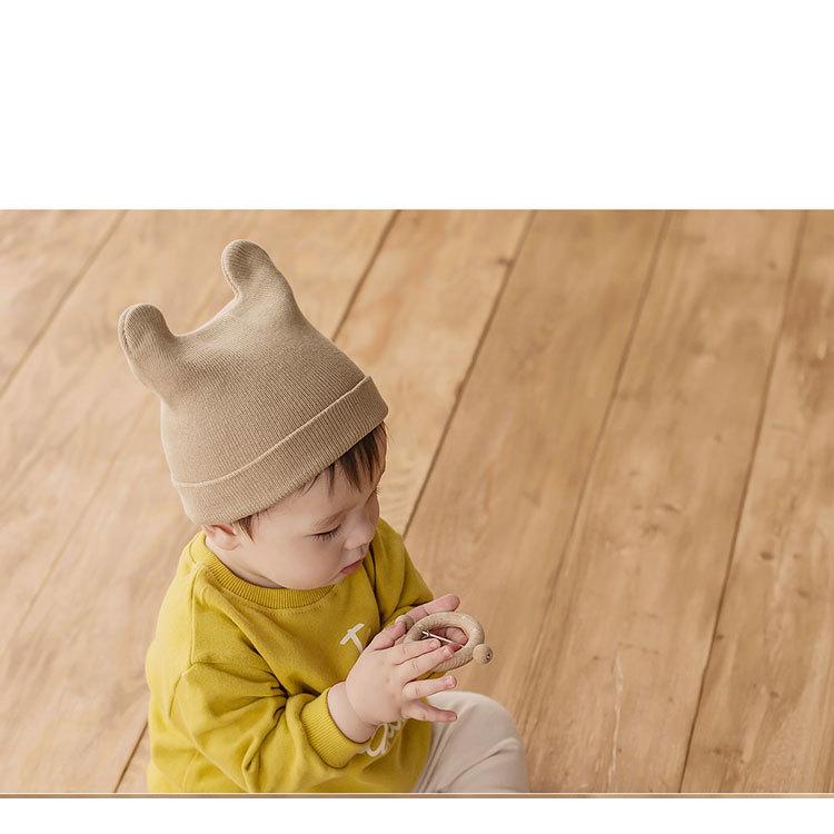 ベビー帽子 男の子 女の子 ベビー キッズ 子供服 ニット レッド ブルー ピンク うさ耳 かわいい カラバリ豊富 | plusnao | 03