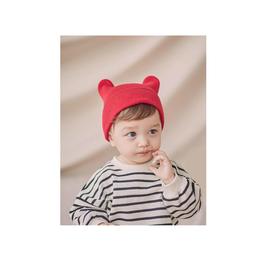 ベビー帽子 男の子 女の子 ベビー キッズ 子供服 ニット レッド ブルー ピンク うさ耳 かわいい カラバリ豊富 | plusnao | 04