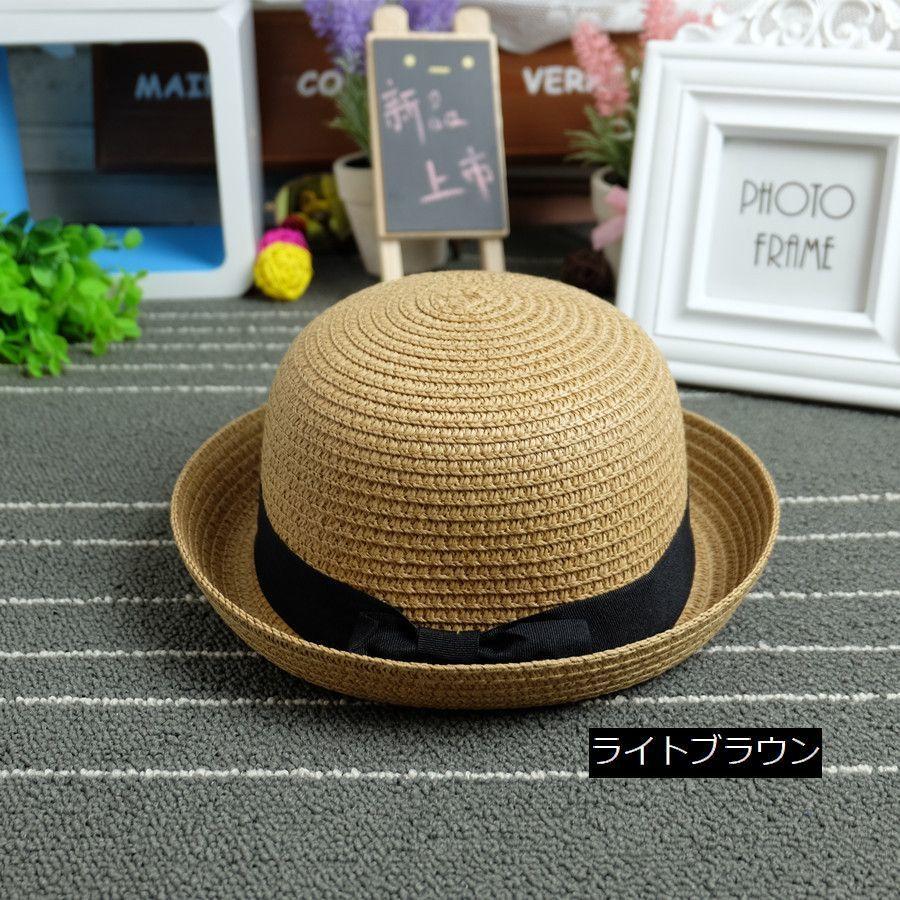 plusnao 親子ペアルック 麦わら帽子 ストローハット 山高帽