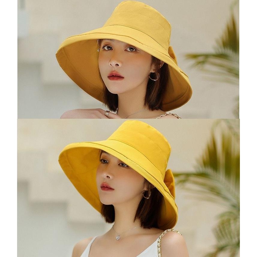 帽子 ハット つば広 リボン レディース 女性 ぼうし あご紐付き 顎紐 無地 単色 シンプル カジュアル 日よけ 日除け 日焼け防止 UV 紫外線対 | plusnao | 01