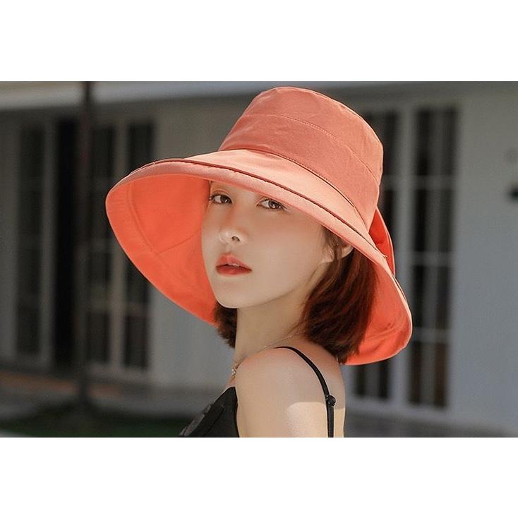 帽子 ハット つば広 リボン レディース 女性 ぼうし あご紐付き 顎紐 無地 単色 シンプル カジュアル 日よけ 日除け 日焼け防止 UV 紫外線対 | plusnao | 06