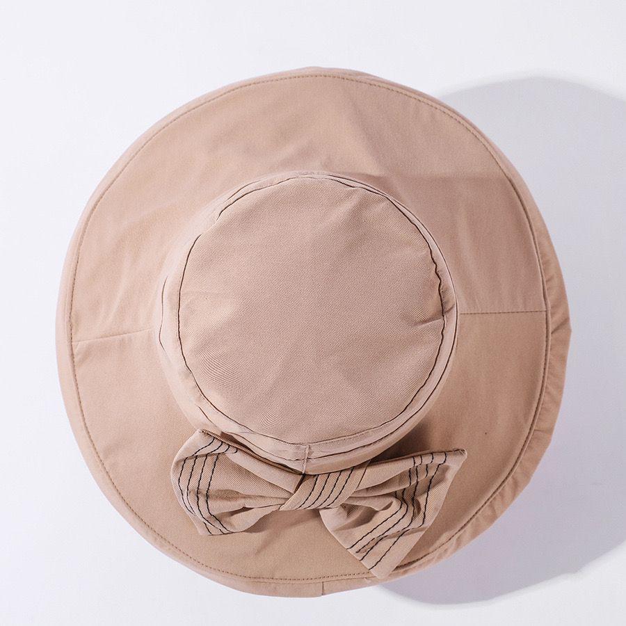 帽子 ハット つば広 リボン レディース 女性 ぼうし あご紐付き 顎紐 無地 単色 シンプル カジュアル 日よけ 日除け 日焼け防止 UV 紫外線対 | plusnao | 09