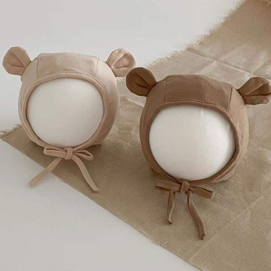 ベビー帽子 ベビー 赤ちゃん帽子 クマ耳帽子 クマ柄帽子 かわいい おしゃれ 紐付き バリエーション豊富 | plusnao | 05