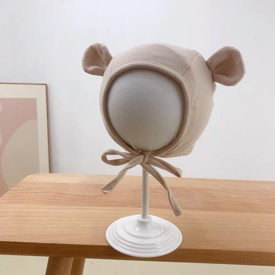 ベビー帽子 ベビー 赤ちゃん帽子 クマ耳帽子 クマ柄帽子 かわいい おしゃれ 紐付き バリエーション豊富 | plusnao | 07