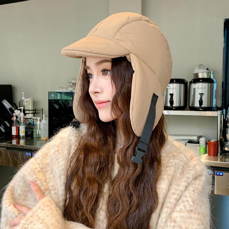 パイロットキャップ フライトキャップ レディース 帽子 耳あて バックル付き 防寒 防風 厚手 暖かい あったか 保温 無地 シンプル おしゃれ かわ | ブランド登録なし | 02