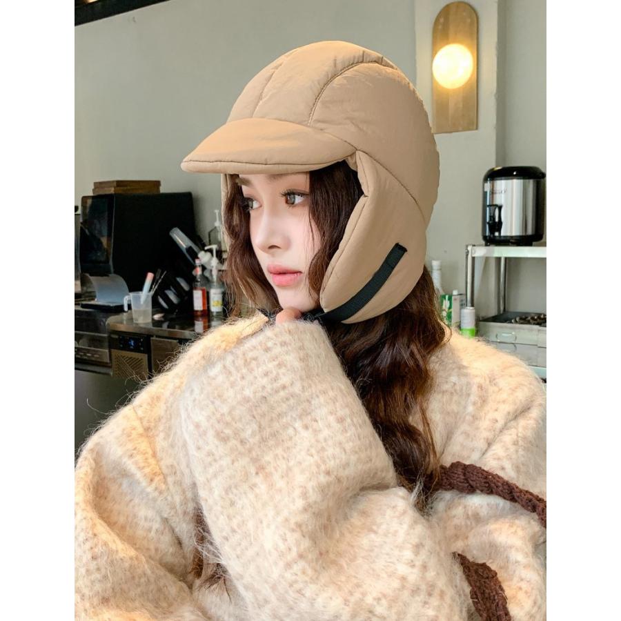パイロットキャップ フライトキャップ レディース 帽子 耳あて バックル付き 防寒 防風 厚手 暖かい あったか 保温 無地 シンプル おしゃれ かわ | ブランド登録なし | 07