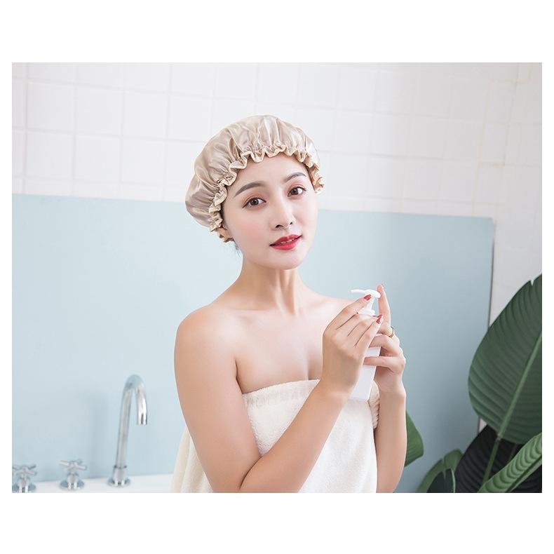 シャワーキャップ バスキャップ 入浴キャップ ヘアキャップ 浴用帽子 レディース 女性 婦人 大人 キャップ 帽子 ぼうし シンプル 髪濡れ防止 防水 | plusnao | 03