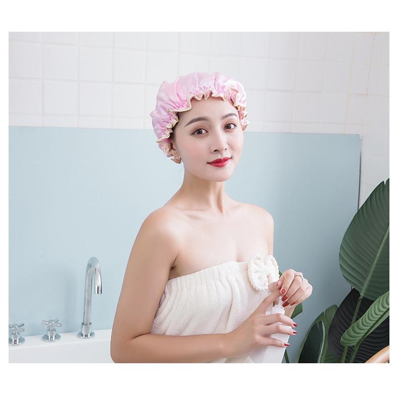 シャワーキャップ バスキャップ 入浴キャップ ヘアキャップ 浴用帽子 レディース 女性 婦人 大人 キャップ 帽子 ぼうし シンプル 髪濡れ防止 防水 | plusnao | 04