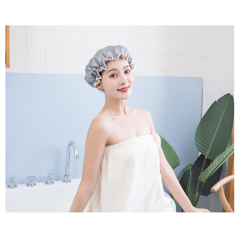 シャワーキャップ バスキャップ 入浴キャップ ヘアキャップ 浴用帽子 レディース 女性 婦人 大人 キャップ 帽子 ぼうし シンプル 髪濡れ防止 防水 | plusnao | 07