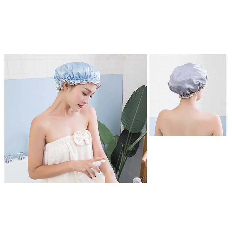 シャワーキャップ バスキャップ 入浴キャップ ヘアキャップ 浴用帽子 レディース 女性 婦人 大人 キャップ 帽子 ぼうし シンプル 髪濡れ防止 防水 | plusnao | 08