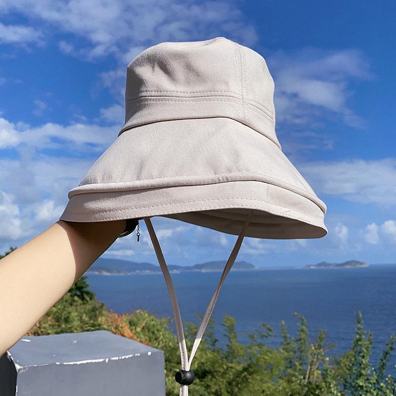 女優帽 レディース 女性 帽子 つば広 あご紐付 折りたたみ UVケア 紫外線対策 日焼け防止 日よけ 無地 シンプル 春夏秋冬 | plusnao | 11