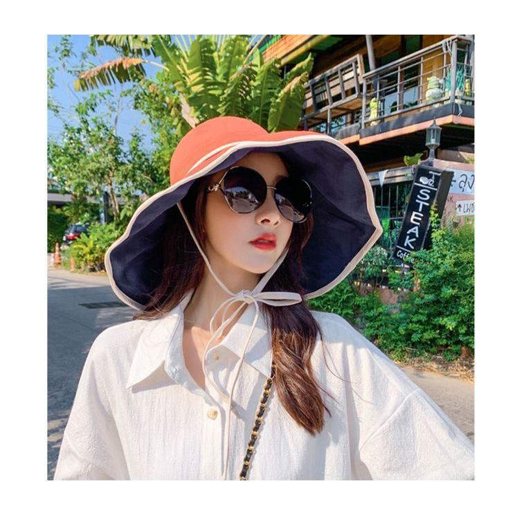 帽子 つば広帽 女優帽 キャペリン ハット レディース ぼうし 紐付き リバーシブル 両面 折りたたみ 飛ばない 日除け 紫外線対策 日焼け予防 UV | ブランド登録なし | 11