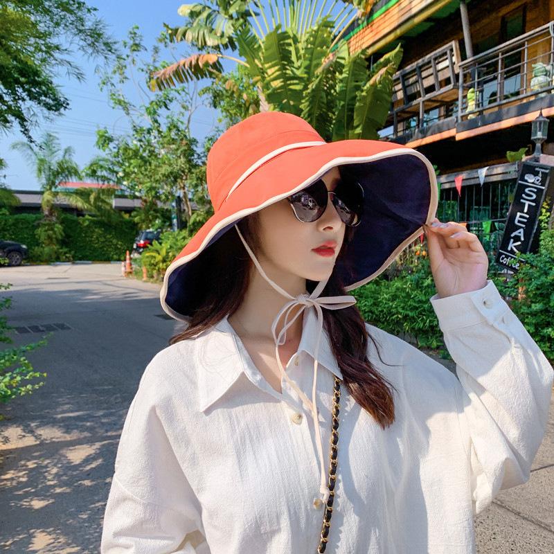 帽子 つば広帽 女優帽 キャペリン ハット レディース ぼうし 紐付き リバーシブル 両面 折りたたみ 飛ばない 日除け 紫外線対策 日焼け予防 UV | ブランド登録なし | 04