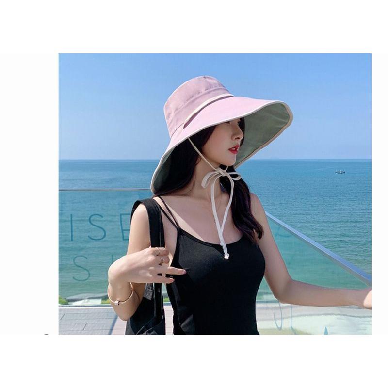 帽子 つば広帽 女優帽 キャペリン ハット レディース ぼうし 紐付き リバーシブル 両面 折りたたみ 飛ばない 日除け 紫外線対策 日焼け予防 UV | ブランド登録なし | 08