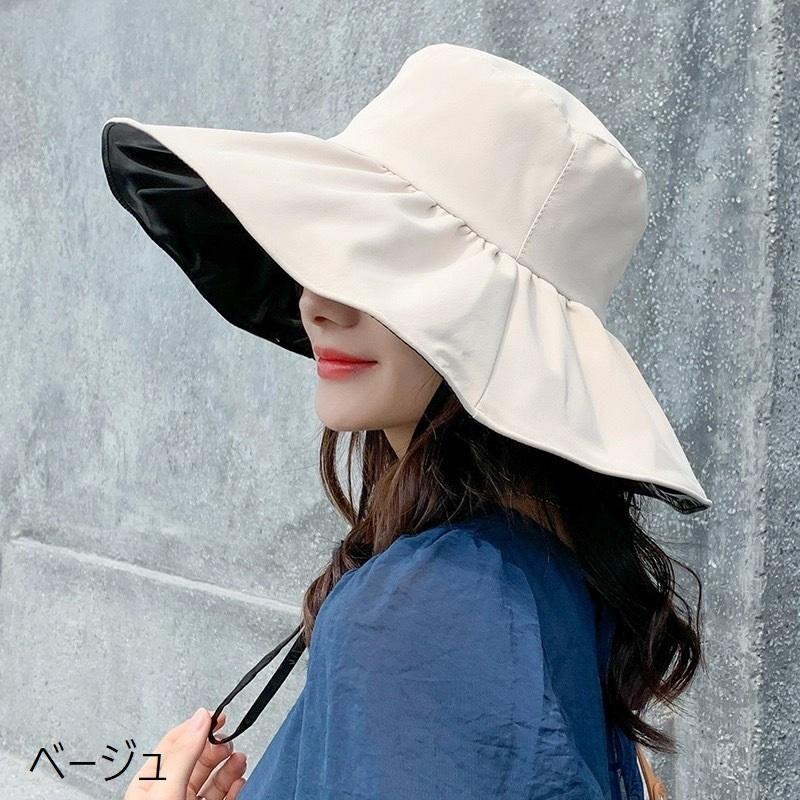 女優帽 帽子 つば広 レディース 女性 ぼうし ハット 紫外線対策 UV対策 日よけ 日焼け防止 あご紐付き やわらかい ソフト 折りたたみ 持ち運び | plusnao | 14
