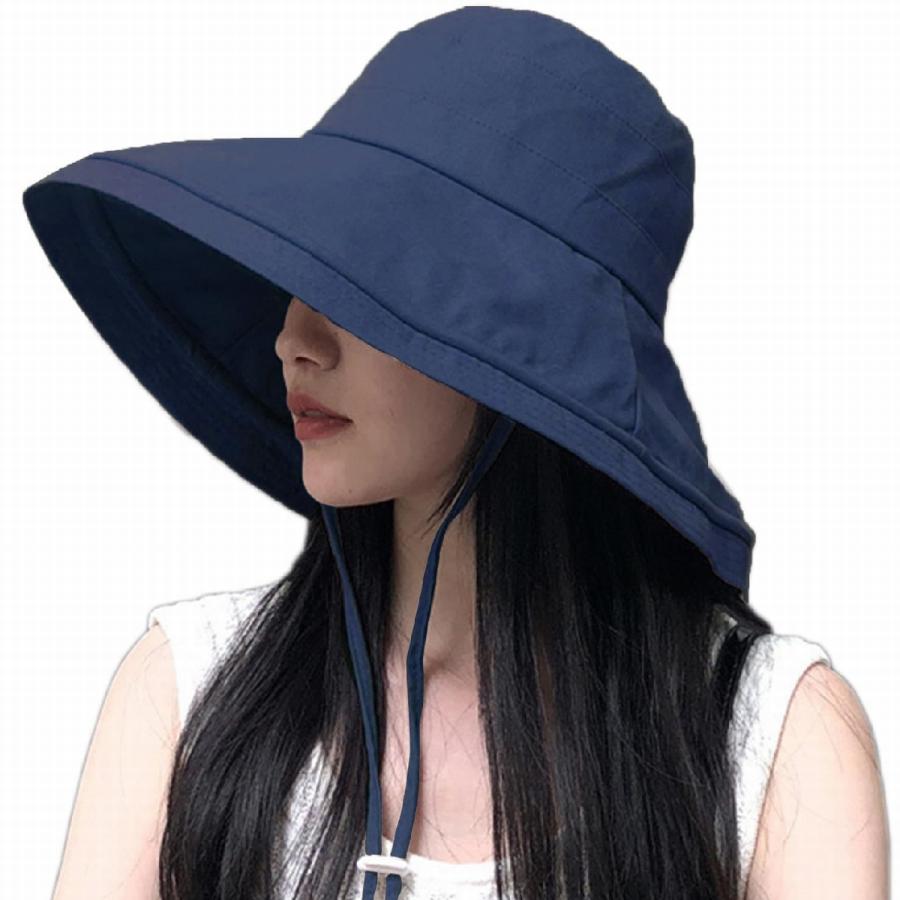 女優帽 レディース 女性 婦人 帽子 ぼうし ハット つば広 あご紐付き 黒 ベージュ ピンク ネイビー 無地 シンプル カジュアル お出かけシーン | plusnao | 13