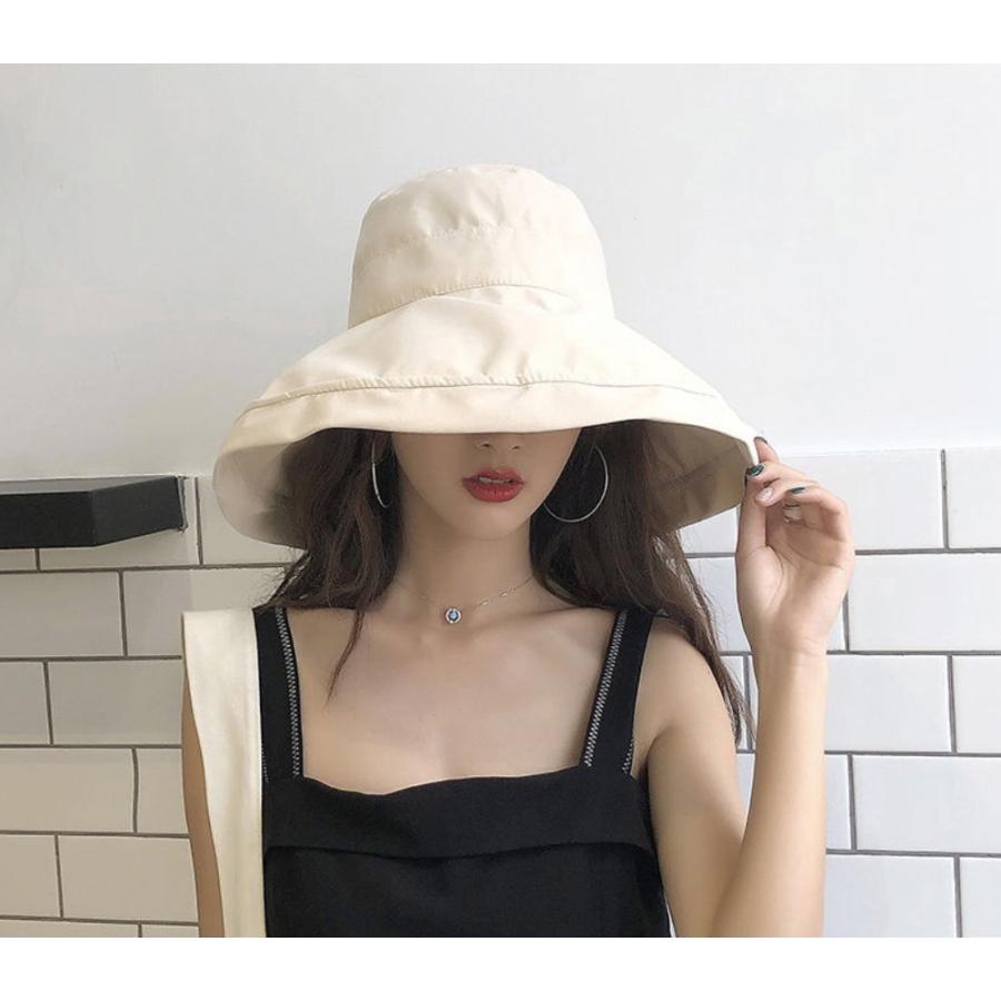 女優帽 レディース 女性 婦人 帽子 ぼうし ハット つば広 あご紐付き 黒 ベージュ ピンク ネイビー 無地 シンプル カジュアル お出かけシーン | plusnao | 02