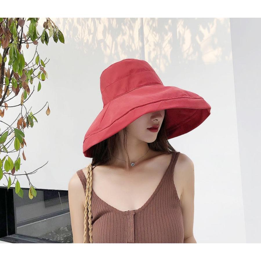 女優帽 レディース 女性 婦人 帽子 ぼうし ハット つば広 あご紐付き 黒 ベージュ ピンク ネイビー 無地 シンプル カジュアル お出かけシーン | plusnao | 03