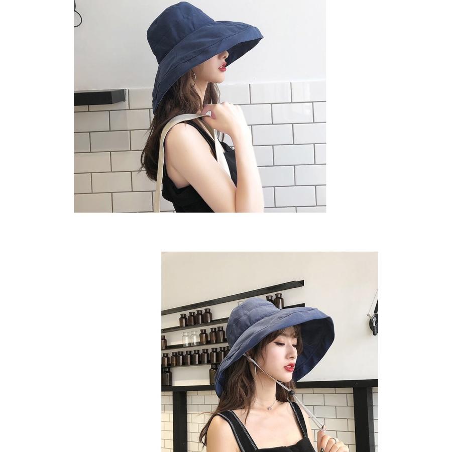 女優帽 レディース 女性 婦人 帽子 ぼうし ハット つば広 あご紐付き 黒 ベージュ ピンク ネイビー 無地 シンプル カジュアル お出かけシーン | plusnao | 07