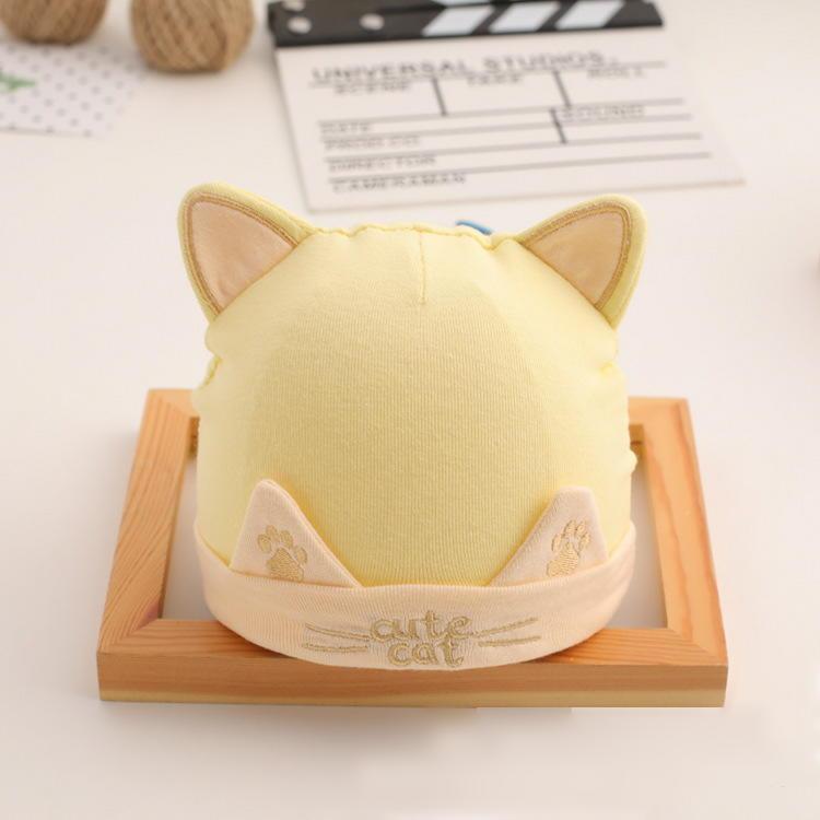 帽子 ベビー 赤ちゃん 新生児 乳児 男の子 女の子 耳付き ねこ 猫 刺繍 かわいい お散歩 お出かけ 出産準備 出産祝い ギフト プラスナオ Paypayモール店 通販 Paypayモール