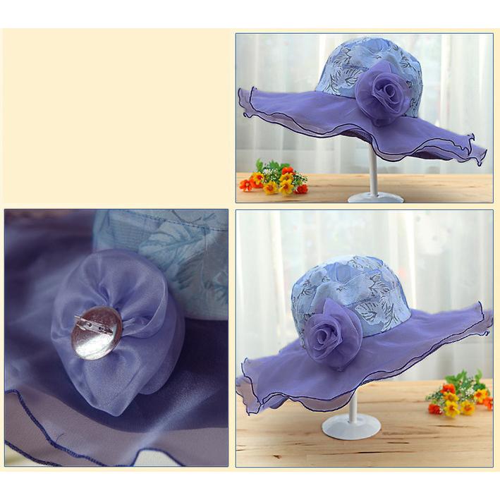 帽子 つば広ハット つば広帽子 女優帽 レディース 女性 折りたためる コンパクト 持ち歩き レース シフォン シースルー 日除け 日焼け対策 紫外線 | plusnao | 07