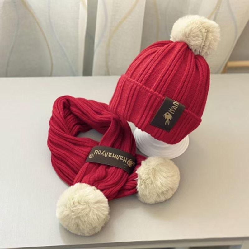 ニット帽 マフラー 2点セット ベビー キッズ 子供用 男の子 女の子 帽子 ニットキャップ 防寒 あったか 暖かい シンプル おしゃれ | plusnao | 03