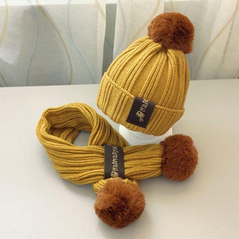 ニット帽 マフラー 2点セット ベビー キッズ 子供用 男の子 女の子 帽子 ニットキャップ 防寒 あったか 暖かい シンプル おしゃれ | plusnao | 04