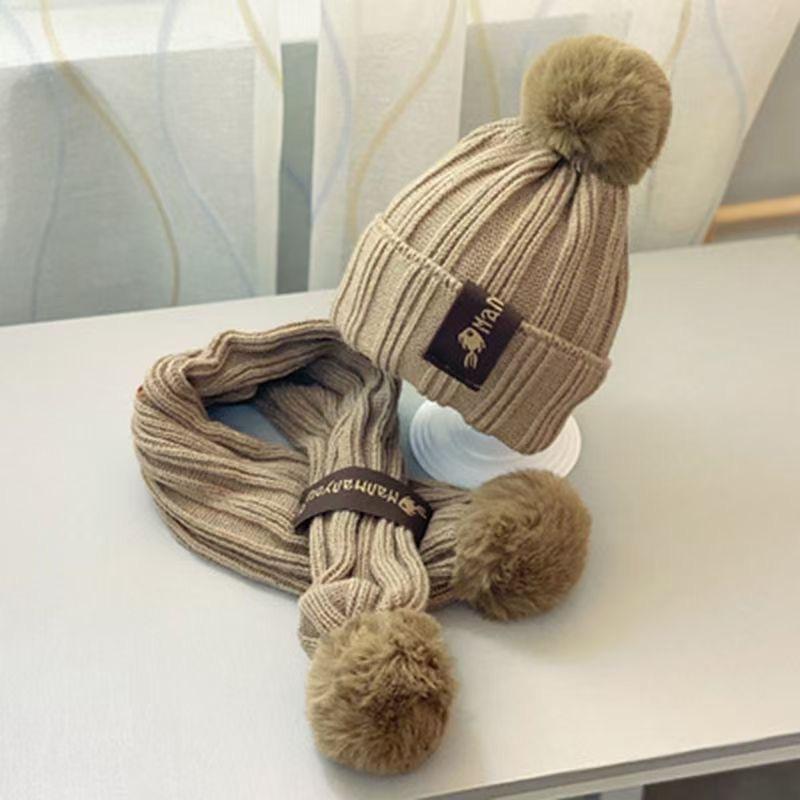 ニット帽 マフラー 2点セット ベビー キッズ 子供用 男の子 女の子 帽子 ニットキャップ 防寒 あったか 暖かい シンプル おしゃれ | plusnao | 06