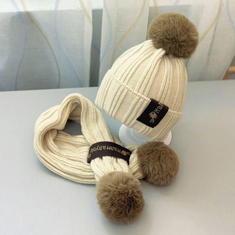 ニット帽 マフラー 2点セット ベビー キッズ 子供用 男の子 女の子 帽子 ニットキャップ 防寒 あったか 暖かい シンプル おしゃれ | plusnao | 09