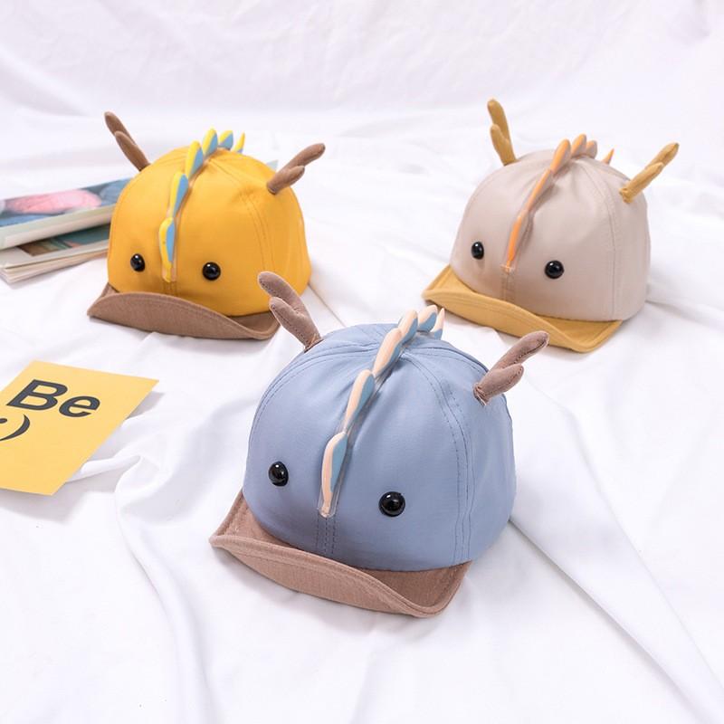 帽子 キャップ ベビー 赤ちゃん ドラゴン ツノ 角 たてがみ 竜 マジックテープ イエロー ブルー カーキ ベージュ ピンク 可愛い 外遊び お散歩 プラスナオ Paypayモール店 通販 Paypayモール