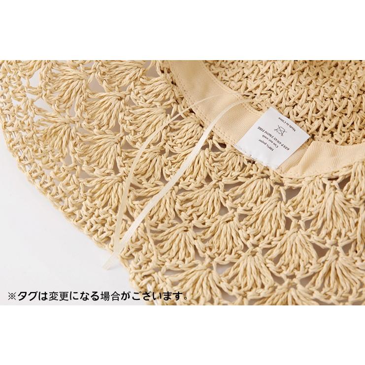 帽子 麦わら帽子 ストローハット レディース 女性 折りたたみ可能 リボン シンプル カジュアル 日よけ 紫外線対策 ファッション小物 | ブランド登録なし | 08