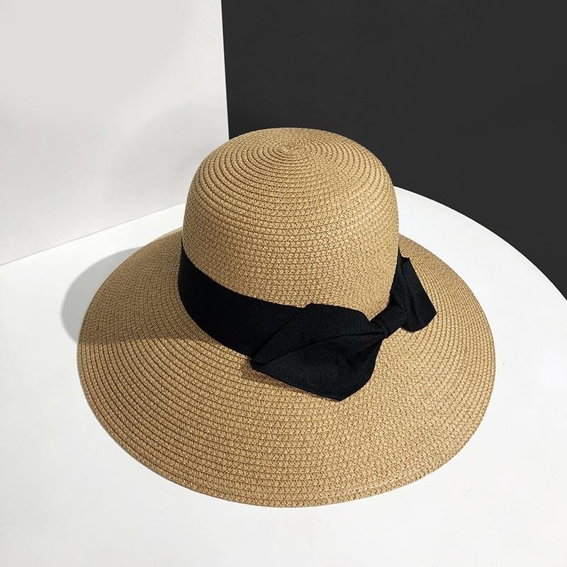 麦わら帽子 ストローハット レディース 女性用 つば広 ぼうし UV対策 紫外線対策 日除け おしゃれ かわいい シンプル カジュアル デイリー 婦人 | plusnao | 05