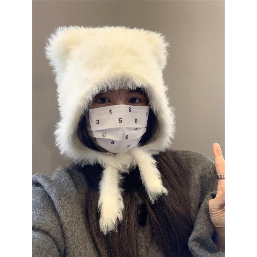 ニット帽 ニットキャップ レディース 女性 帽子 猫耳 ネコ耳 リボン