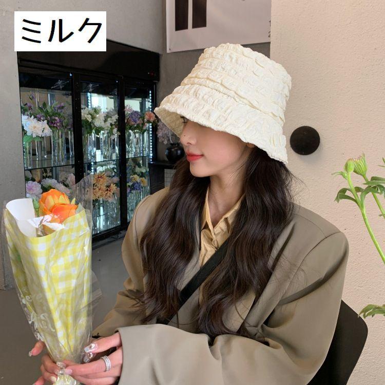 バケットハット 帽子 レディース ぼうし ポコポコ生地 ソリッドカラー 女性用 婦人用 日除け 紫外線対策 UV対策 熱中症対策 カジュアル お出かけ | plusnao | 14