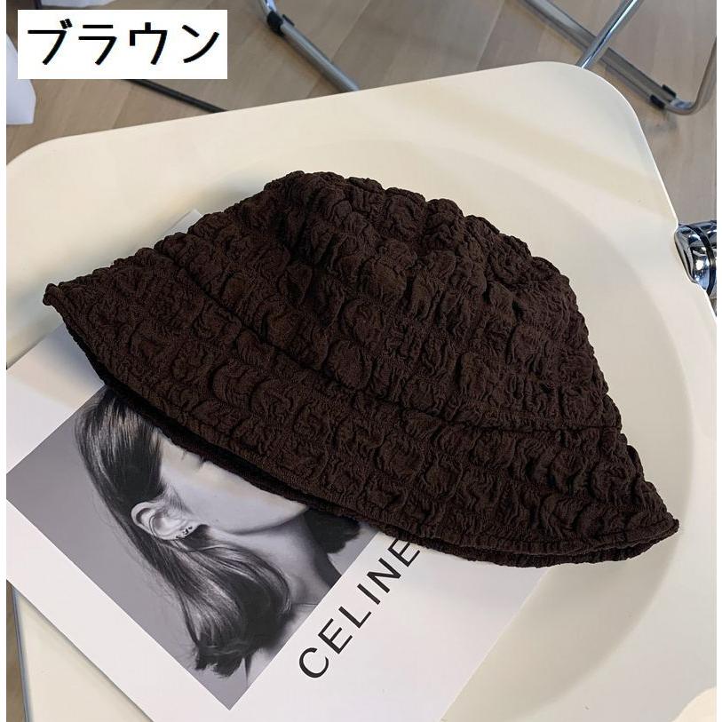 バケットハット 帽子 レディース ぼうし ポコポコ生地 ソリッドカラー 女性用 婦人用 日除け 紫外線対策 UV対策 熱中症対策 カジュアル お出かけ | plusnao | 15