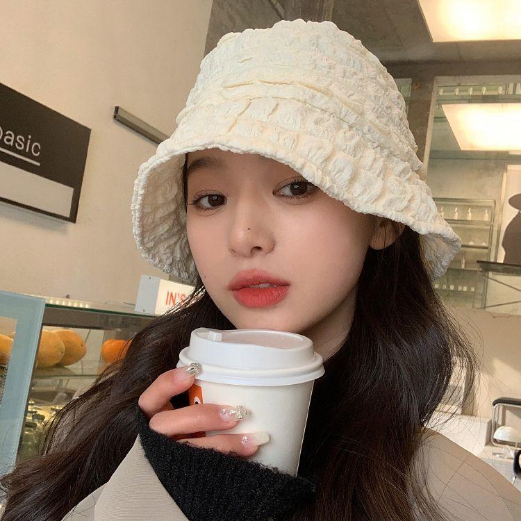 バケットハット 帽子 レディース ぼうし ポコポコ生地 ソリッドカラー 女性用 婦人用 日除け 紫外線対策 UV対策 熱中症対策 カジュアル お出かけ | plusnao | 02