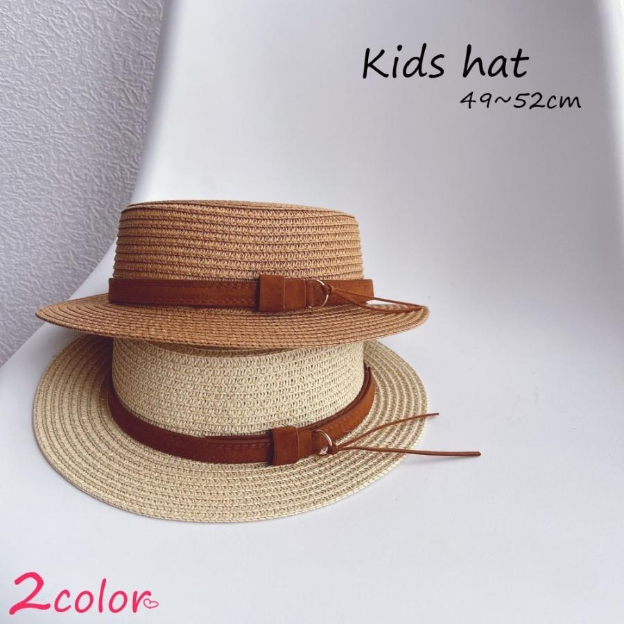 麦わら帽子 ストローハット キッズ 子ども 女の子 男の子 ぼうし カンカン帽 無地 カーキ オフホワイト シンプル かわいい キュート おしゃれ か プラスナオ Paypayモール店 通販 Paypayモール