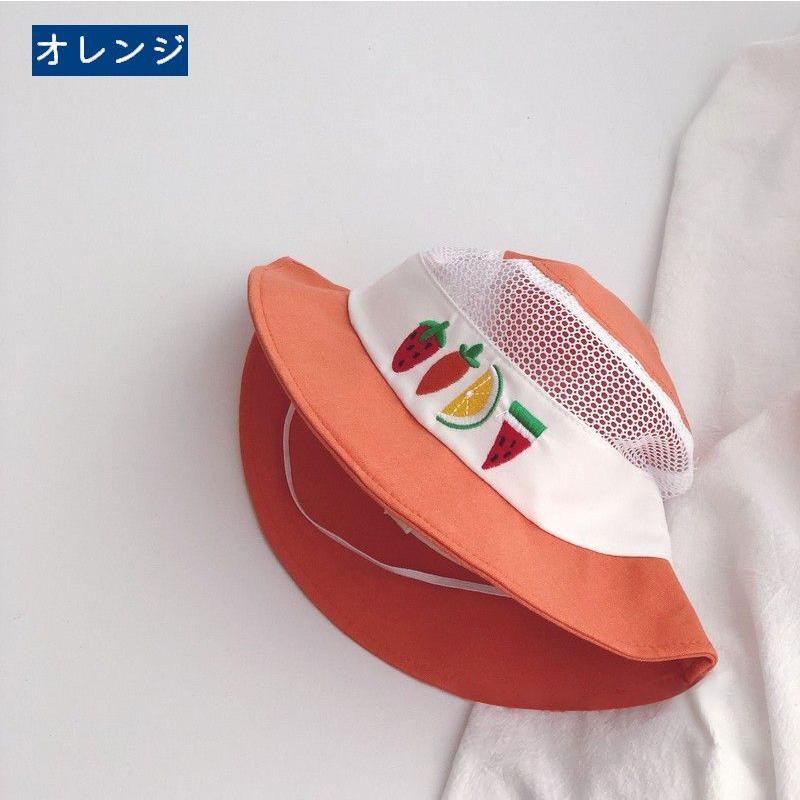 バケットハット キッズ 子供用 ベビー 帽子 メッシュ 刺繍風 フルーツ イラスト カジュアル おしゃれ お出かけ 熱中症対策 Hat プラスナオyahoo 店 通販 Yahoo ショッピング