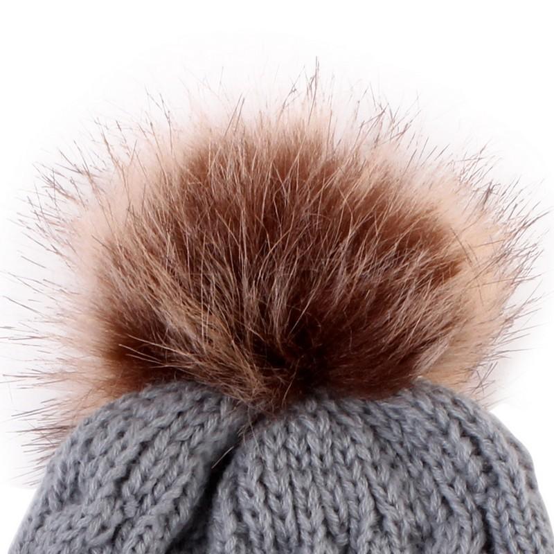 ニット帽 帽子 ベビーキャップ 赤ちゃん 赤ん坊 幼児 子供用 女の子 男の子 アラン模様 フェイクファー ボンボン ふわふわ ファッション小物 おし | plusnao | 03
