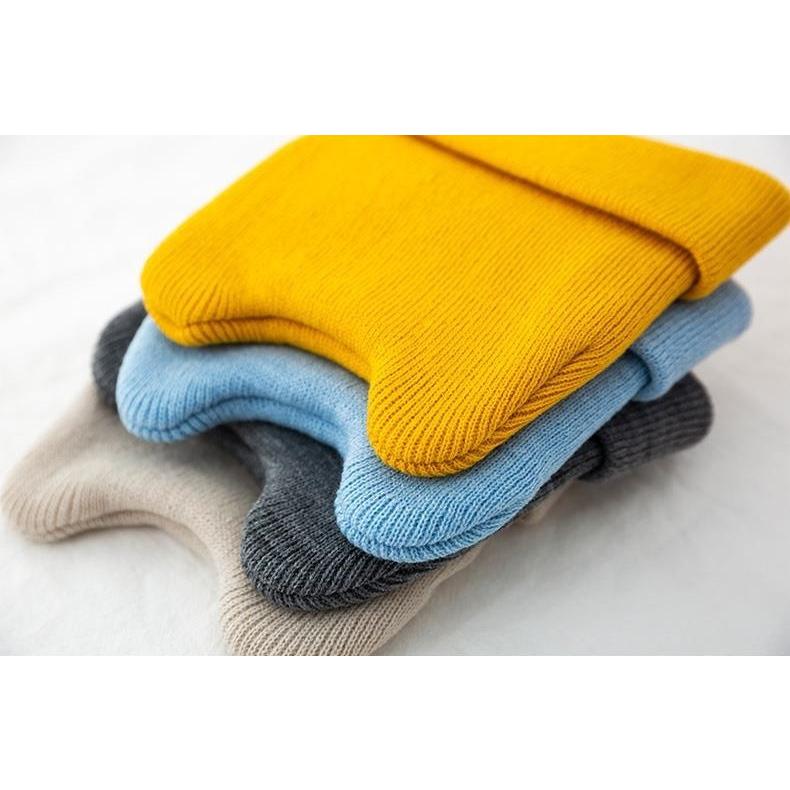 ニット帽 ニットキャップ 子供 ベビー 男の子 女の子 帽子 ボウシ ファッション小物 無地 単色 耳付き クマ シンプル かわいい おしゃれ カジュ | plusnao | 12