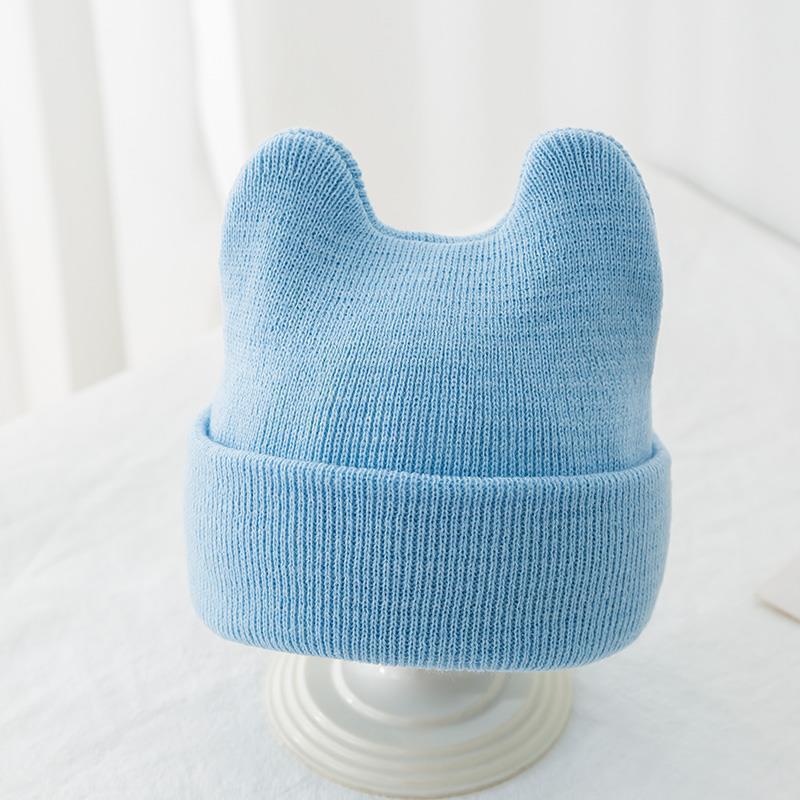 ニット帽 ニットキャップ 子供 ベビー 男の子 女の子 帽子 ボウシ ファッション小物 無地 単色 耳付き クマ シンプル かわいい おしゃれ カジュ | plusnao | 09